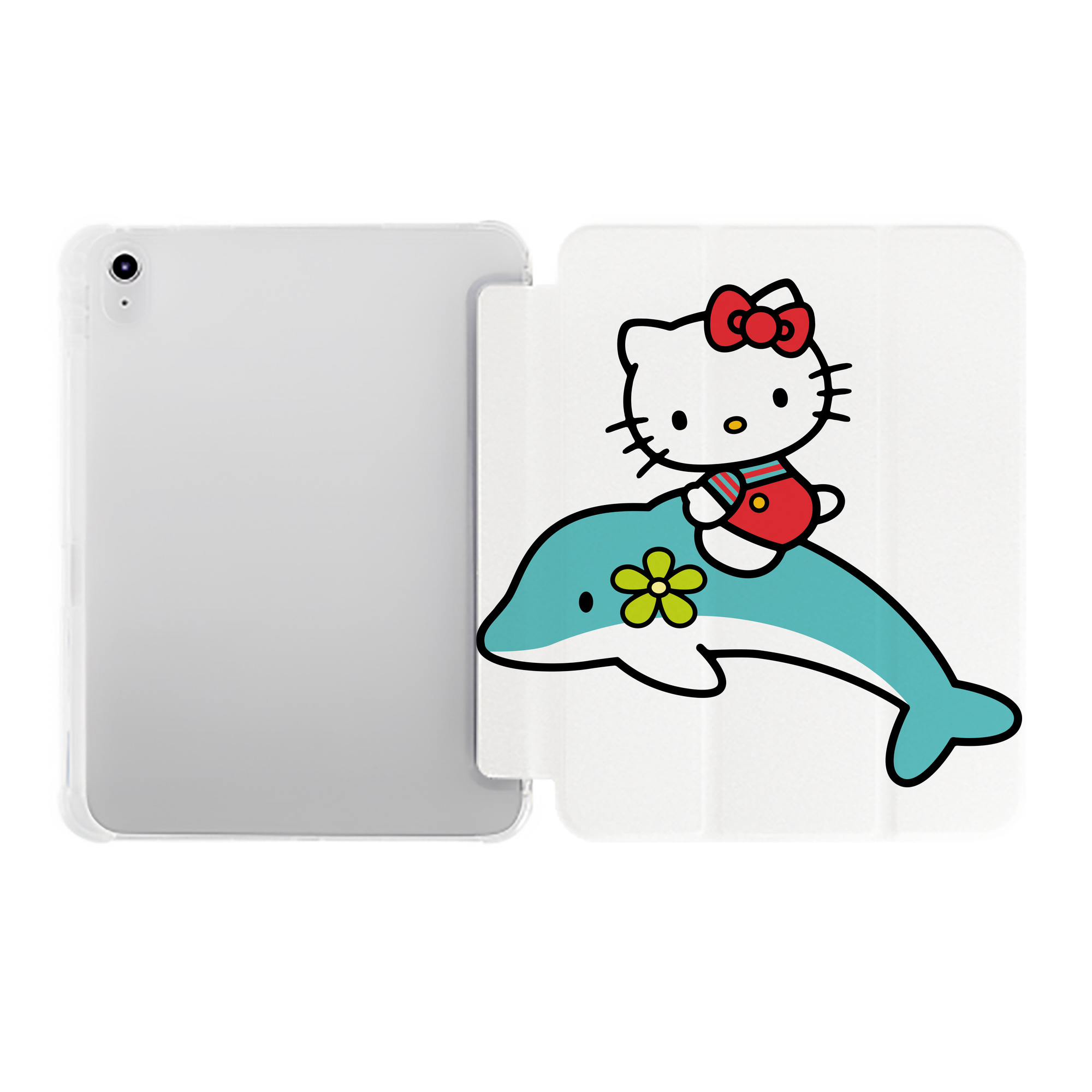 （画像用） Hello Kitty ハローキティ IPad ケース ペン収納付き 三つ折りスタンド PUレザー×シリコン 対応機種9.5/10.5/10.9インチ
